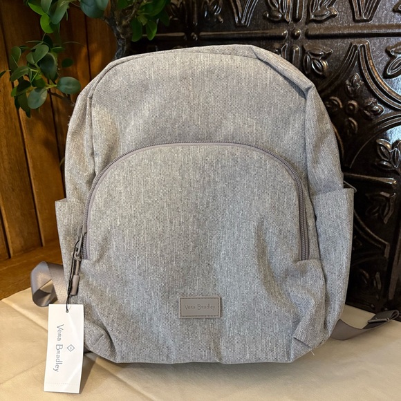 Vera Bradley Medium Heather Gray Essential Compact Backpack